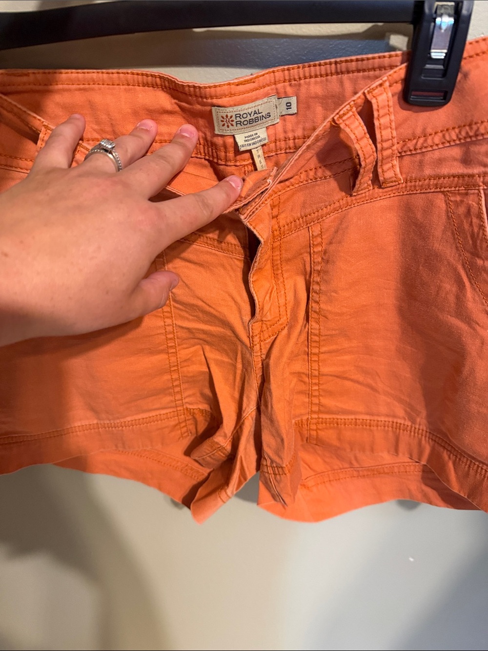 Royal Robbins Orange Cotton Blend Women's Utility Shorts